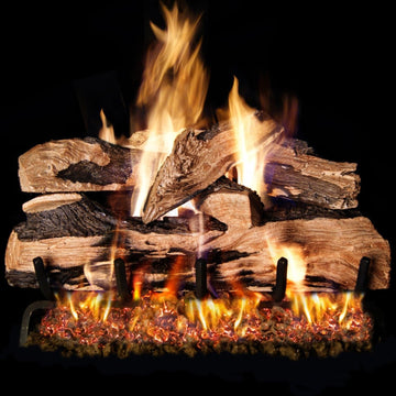 30-inch Split Oak Designer Plus Log Set with Vented Natural Gas Ansi Certified G46 Burner - Variable Flame Remote