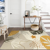 Lahome Boho Rug for Living Room - 5 x 7 Area Rugs Washable Non-Slip Soft Bedroom Carpet Ultra-Thin Throw Tan Dining