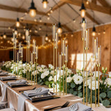 Gold Candelabra Centerpieces for Tables,Acrylic Candelabra 5 ArmConcert Party Housewarming Gifts centros de mesa para