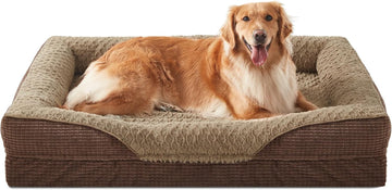 Orthopedic Dog Beds Large Sized, XL Washable Egg-Crate Memory Foam Dog Couch with Washable Removable Cover