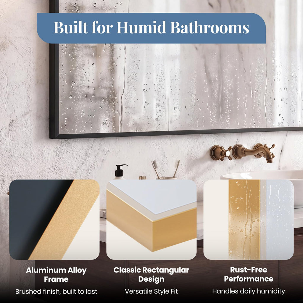 Bathroom Wall Mirror, Vanity Rectanglar Mirror, 30x48 Inch