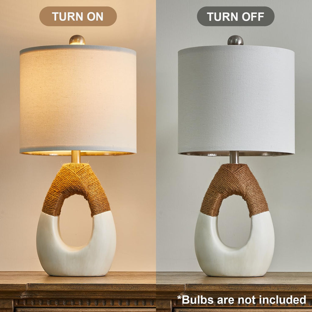 19'' Small Boho Table Lamps Set of 2 for Bedside