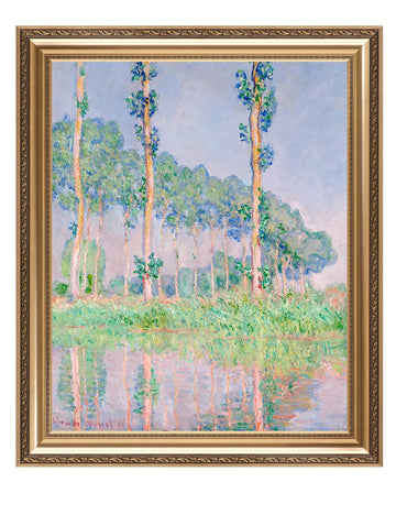Claude Monet Wall Art Framed, Poplars Pink Effect, Image Size 30x24 in