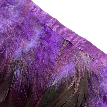 Natural Rooster Feather Width 5-7 inches Craft Feather Fringe Trim Pack of 2 Yards for Clothes Decoration and DIY