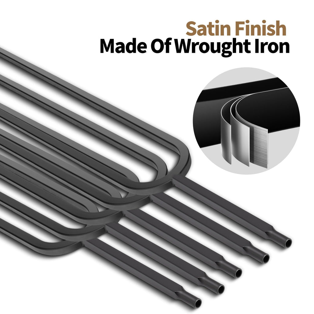 16 Pcs Iron Balusters for Staircase - 44 Inches Wrought Iron Balusters, Balusters for Staircase Interior Satin Black