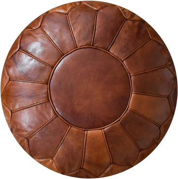 Premium Ottoman Pouf Cover, Ottoman Footstool Hassock 100% Real Natural Leather Pouf, Home Gifts, Wedding Gifts, Foot