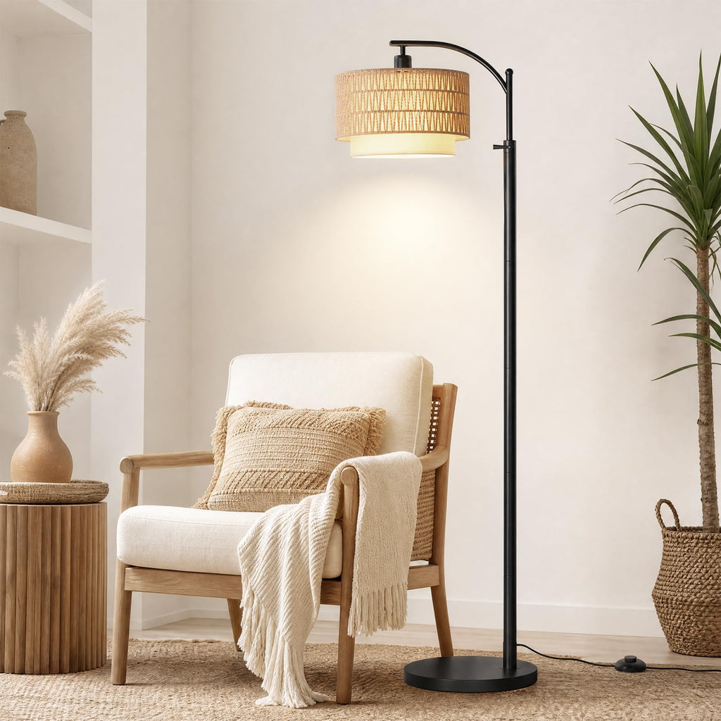 Boho Floor Lamp With 3 Color Temperature and Remote