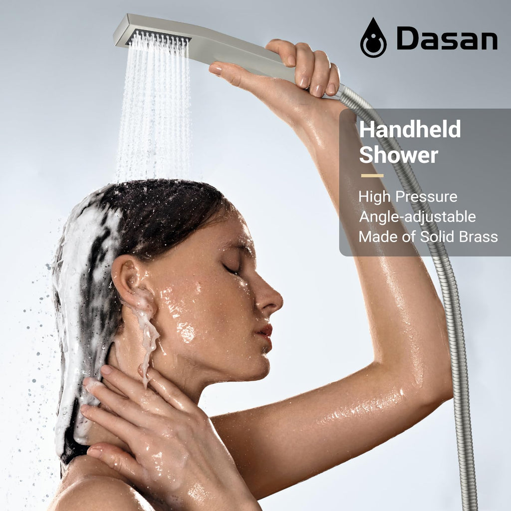 Full Body Shower System with 6 PCS Body Spray Jets & 12'' Rain Shower Head & Handheld, Ceiling Mount Rain Shower