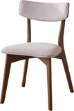 Abrielle Mid-Century Modern Dining Chairs with Rubberwood Frame, 2-Pcs Set, Light Beige / Natural Walnut