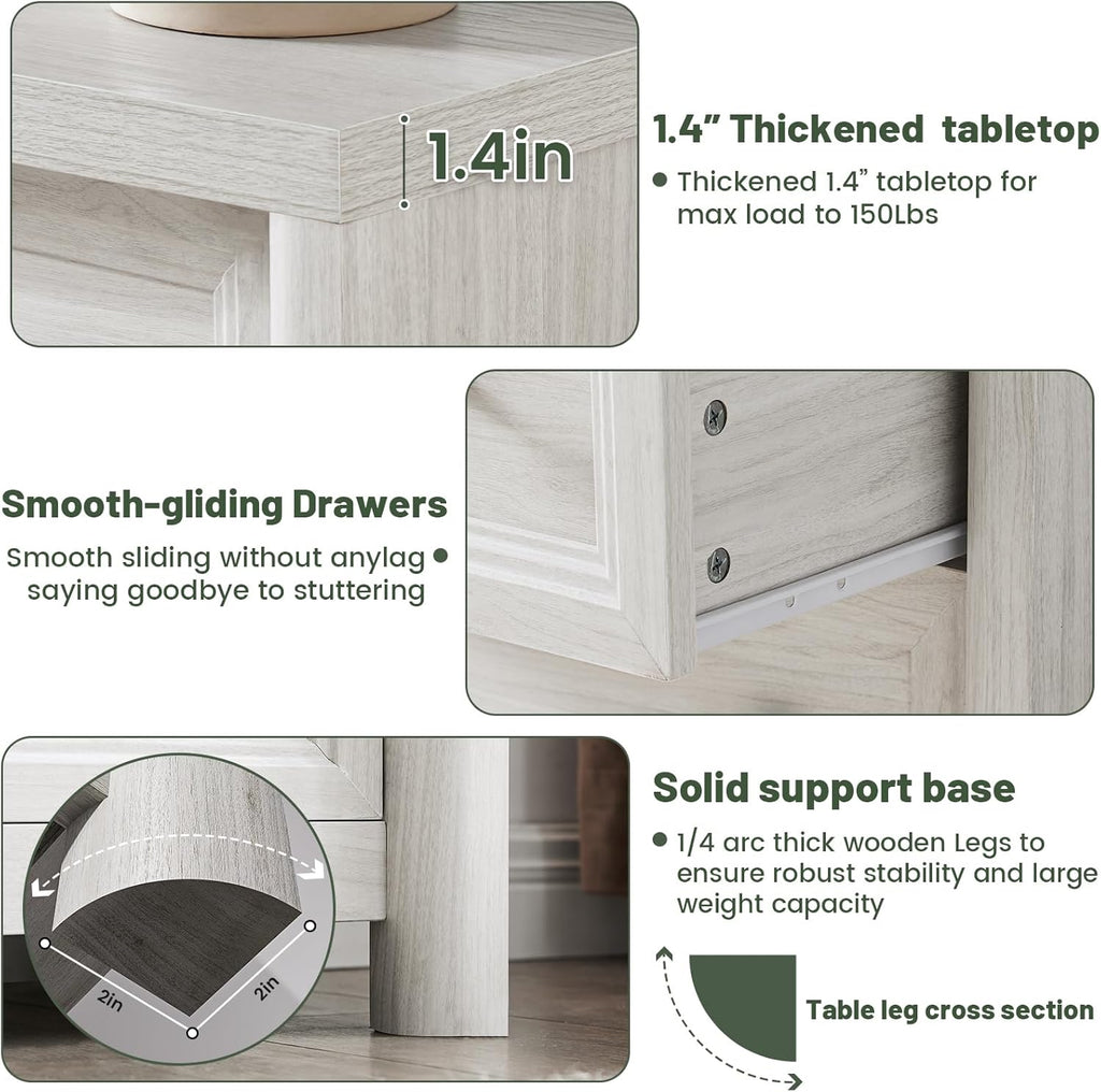 Farmhouse Sideboard Buffet Cabinet with Drawers, 59" Large Credenza Kitchen Storage Cabinets with Shelves & 4 Doors