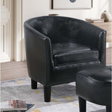 Modern Lounge Chair — Black Faux Leather