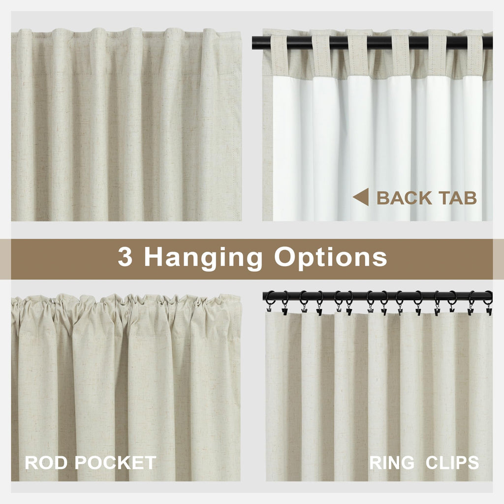Long Black Out Curtains 108 Inch Length 2 Panel Complete Blackout Full Light Blocking Heat Winter Cold Thermal