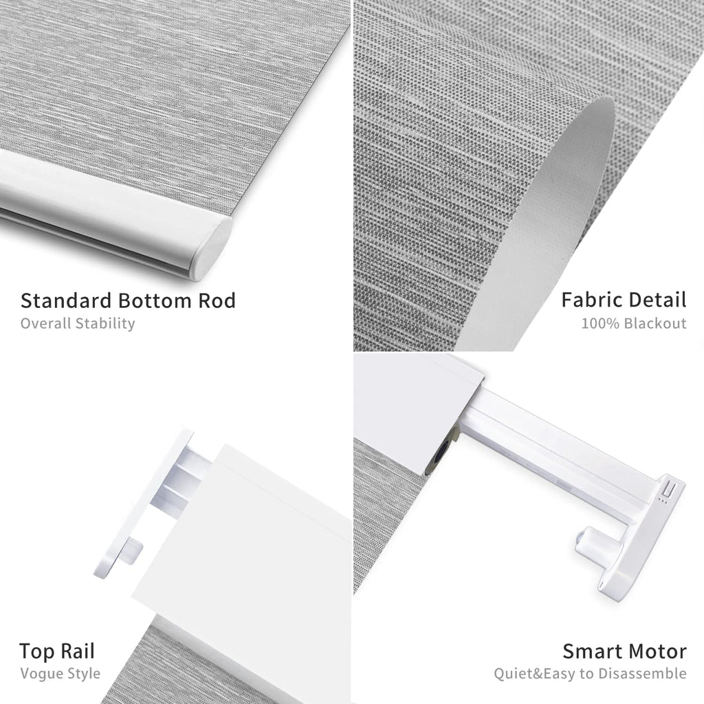 Motorized Blinds with Remote control, Grey