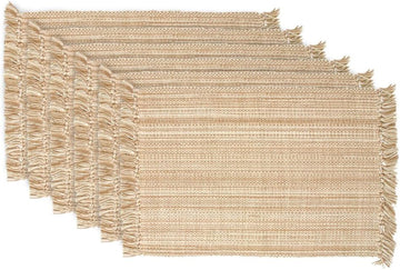 DII Variegated Tabletop Collection, Placemat Set3x19, Taupe, 6 Piece