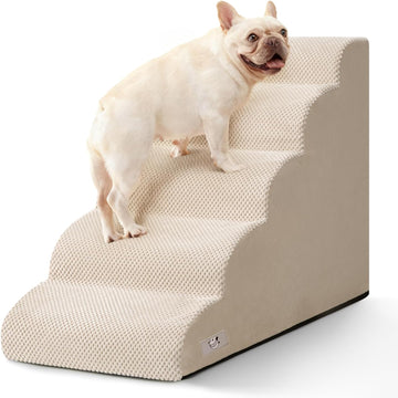 Dog Stairs for High Beds 22.4" H, 5-Step Pet Ramp for Small & Medium Dogs