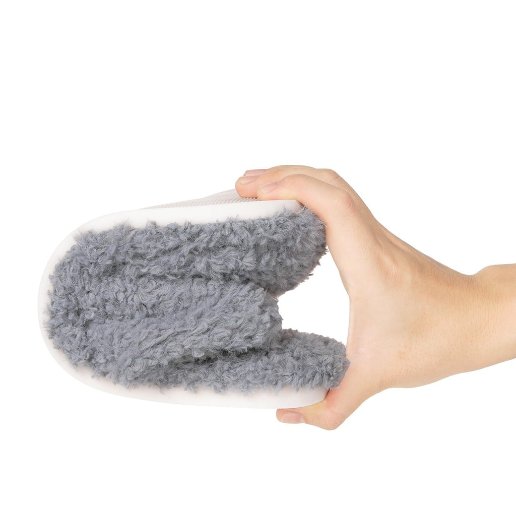 Fuzzy Open Toe Slippers for Men Indoor House Slipper, Blue, US 6-7