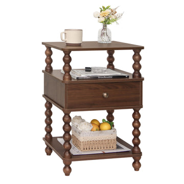 Mid Century Modern Nightstand, Bedside Table with Storage, End Table