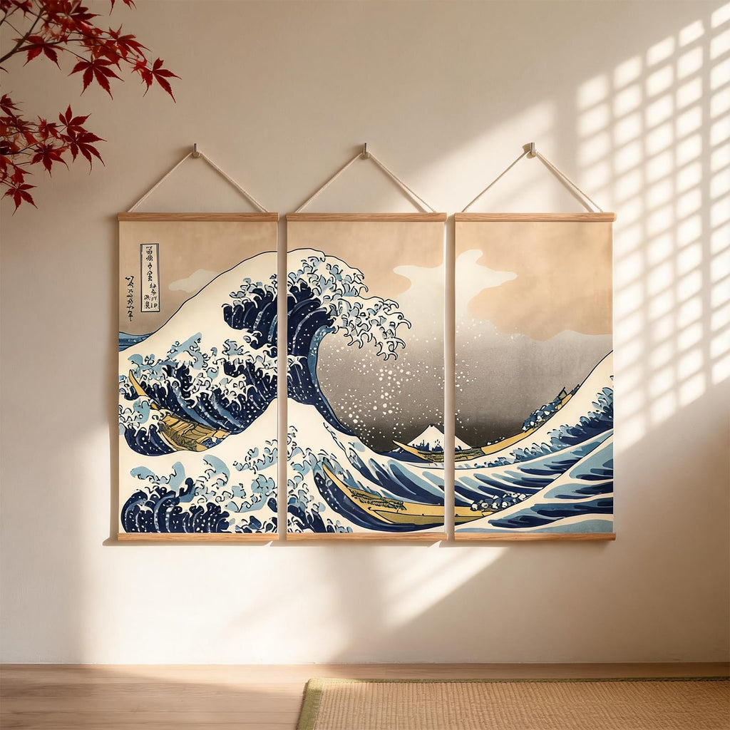 Traditional Japanese Scroll Wall Art - The Great Wave off Kanagawa