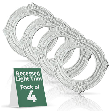Supply 10 Inch Ceiling Light Trim Medallion White Pack of 4