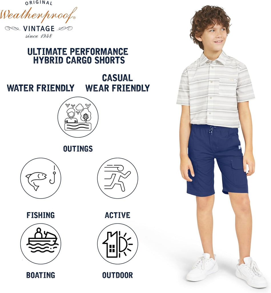 Boys Soft Stretch Lightweight Pull On Cargo Shorts for Kids