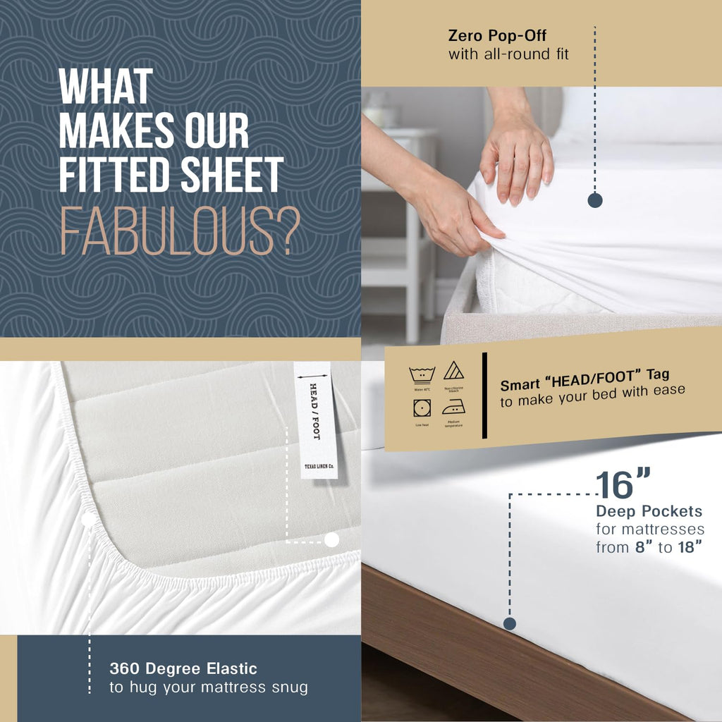 400 Thread Count Split King Sheets Sets for Adjustable Bed