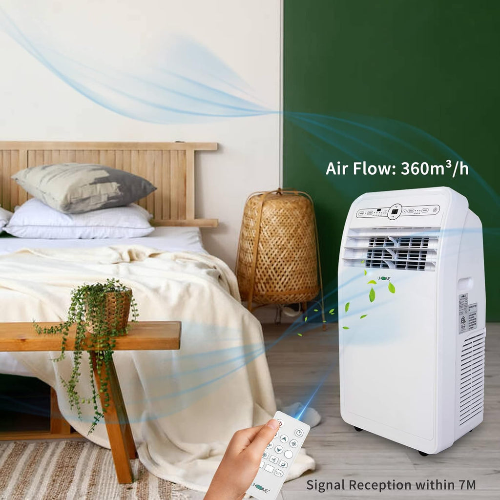 12,000 BTU, 2024 New Portable Air Conditioner with Heat, 4-in-1 function Dehumidifier & Fan