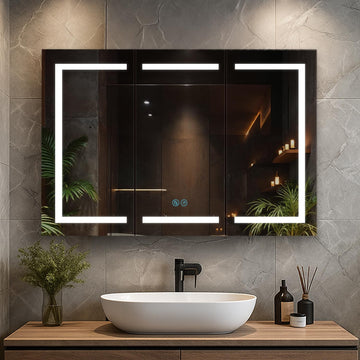 LED Lighted Bathroom Medicine Cabinet Mirror, Defogger, 48x32 | Bathroom Storage Cabinet, Medicine Cabinets
