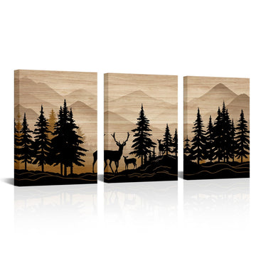 Deer Wall Art Cabin Decor Rustic Farmhouse Bathroom Decor