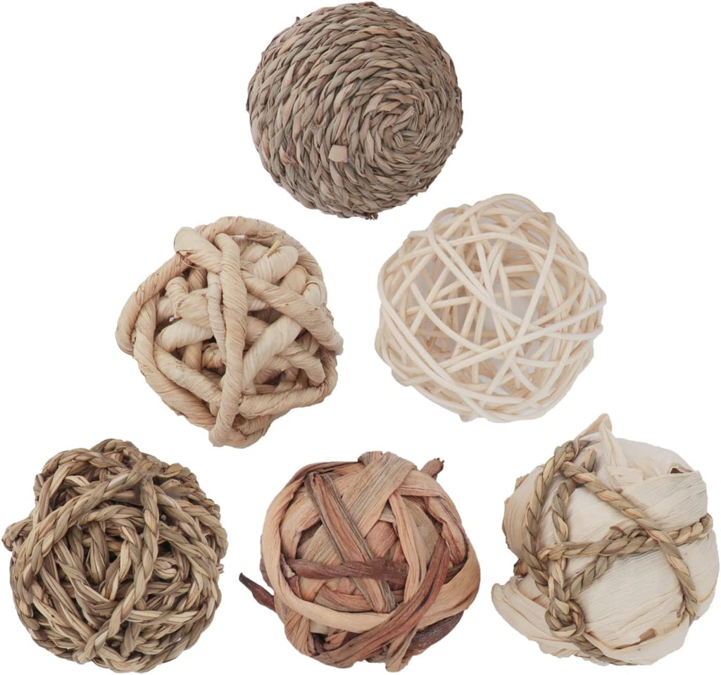 Decorative Balls for Centerpiece Bowl Fillers, 2.8 inch Assorted Rattan Wicker Balls Spheres Orbs, Vase - Set of 6