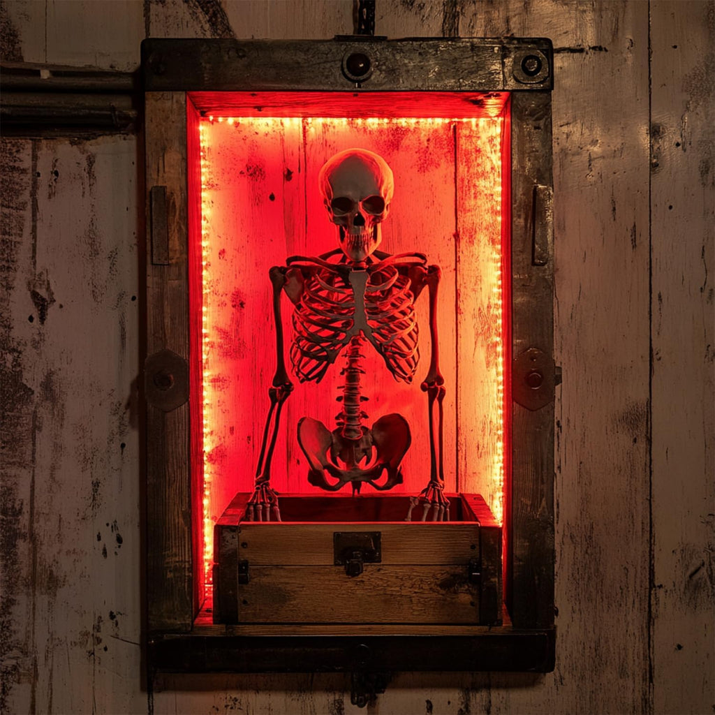 5.4Ft/170cm Posable Halloween Skeleton, Full Body Life Size Skeleton with Movable Joints Outdoor Halloween