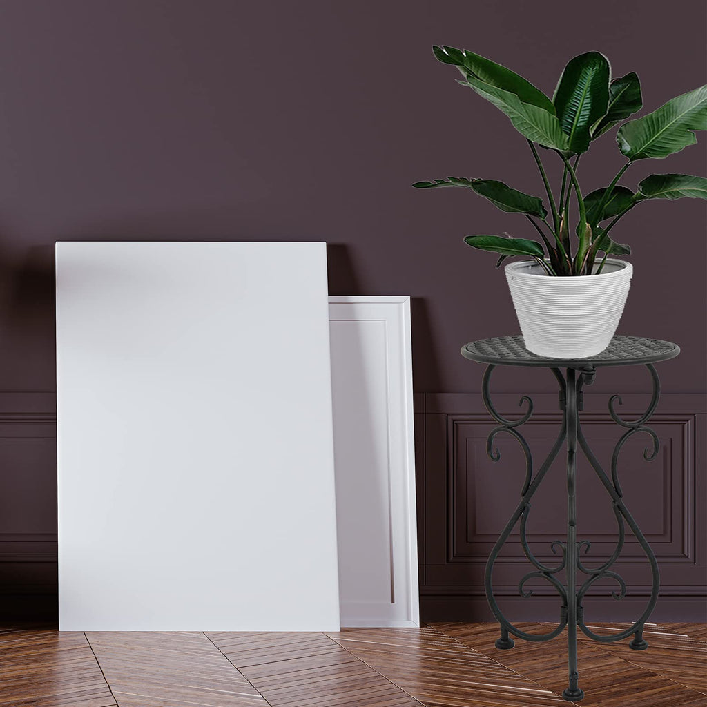 Metal Plant Stands 2 Pack, Heavy Duty Plant Pedestal 17" Tall, Single Flower Pot Holder for Indoor, Outdoor, Patio