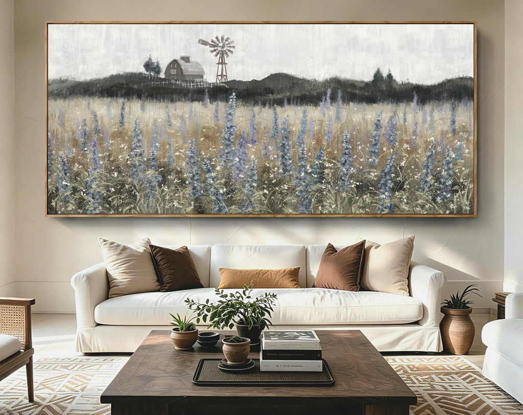 Extra Large Vintage Farmhouse Framed Canvas Wall Art 86x39inch