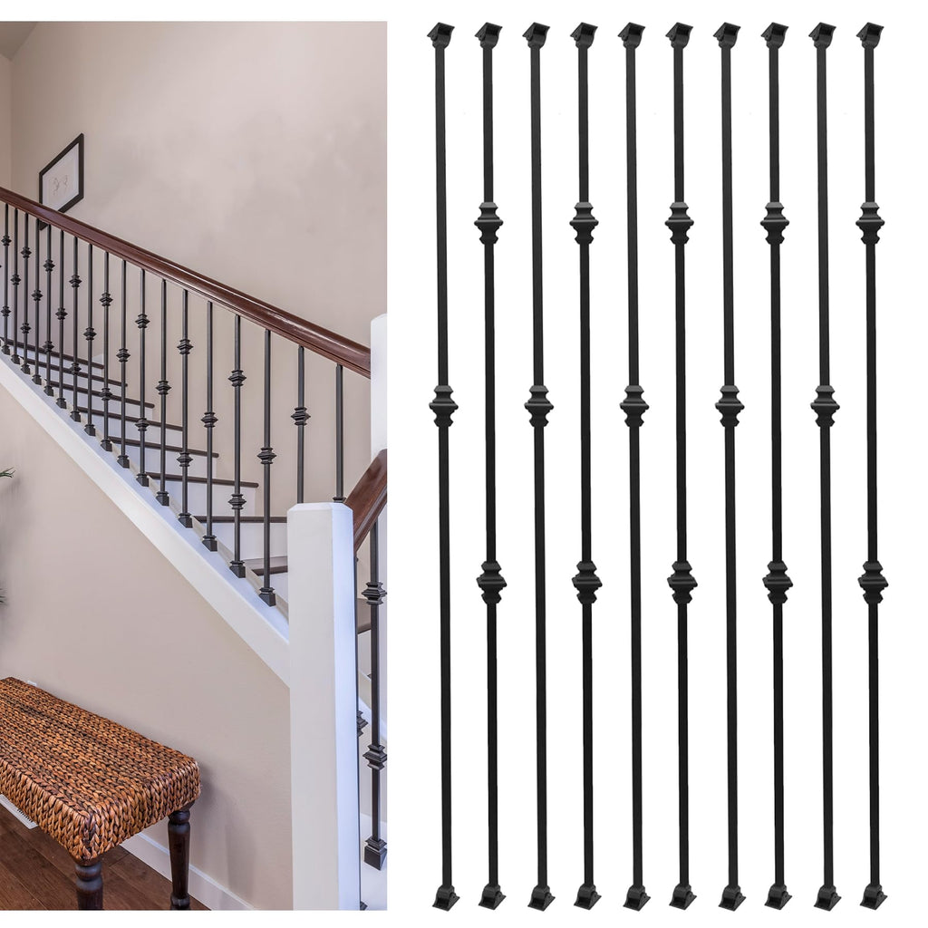 10-Pack Iron Balusters 44" Wrought Iron Stair Spindles