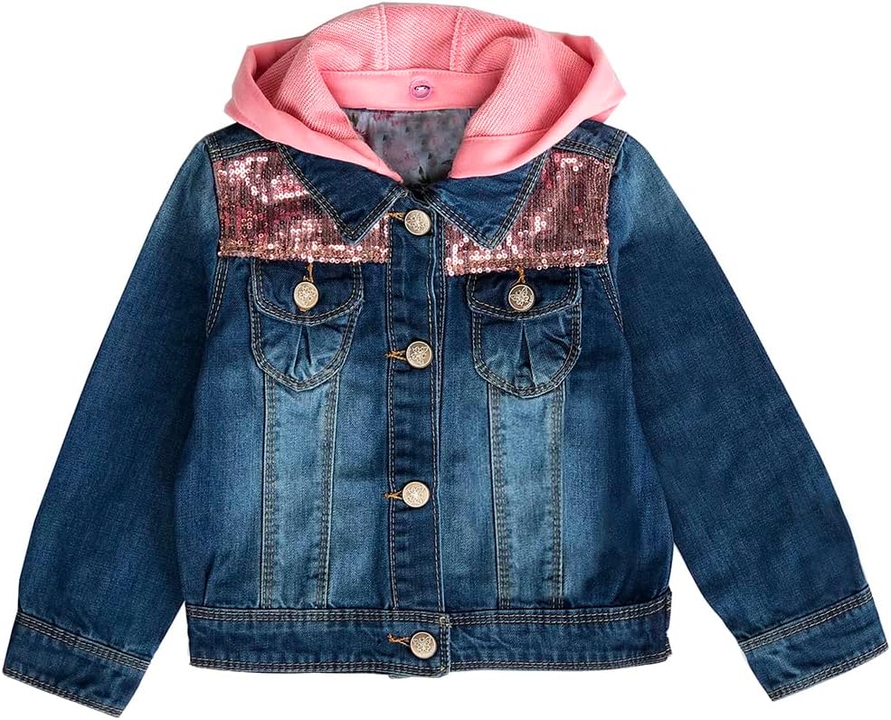 Little&Big Girls Sequin Outerwear Embroidery Denim Jacket