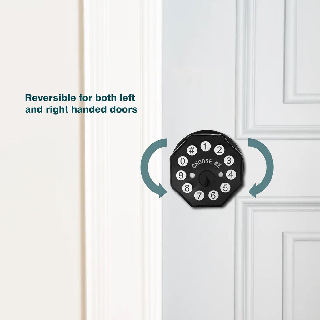 Door Knob with Keypad and Key, Keyless Entry Door Lock,Smart Digital Knob Unlock by Passcode/Keys/USB