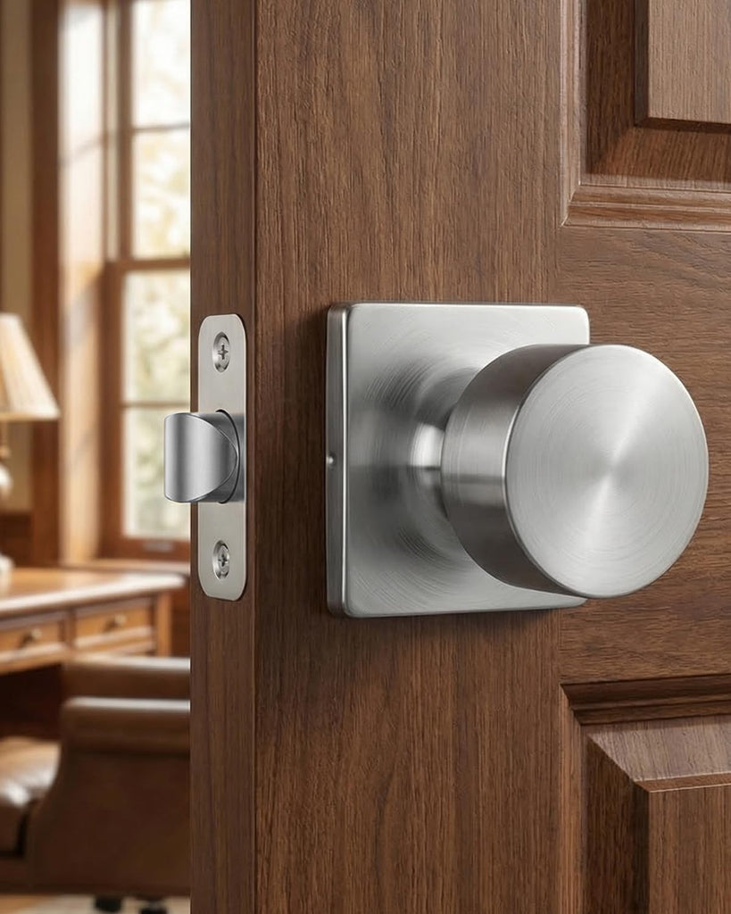 Brushed Nickel Closet Door Knobs, Brushed Nickel Door Knobs Interior No Lock, Passage Door Knobs for Closet Hallway 3