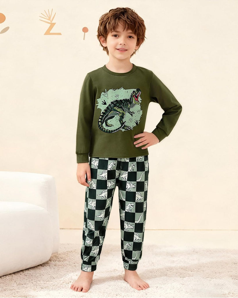 Boys Pajamas Long Sleeve Top Long Pants Pajama Sets Kids Funny Prints Pjs 2 Piece Boy Sleepwear