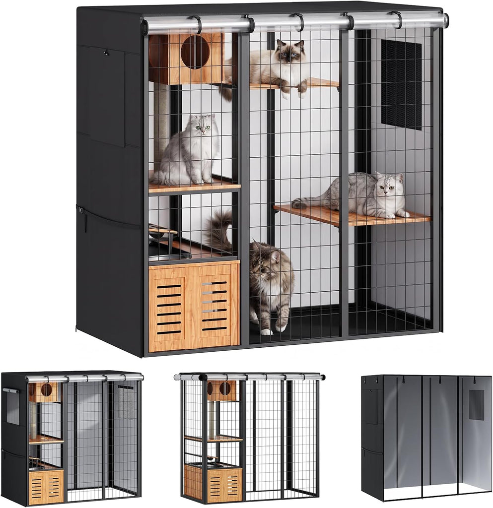 Outdoor Cat House Cover 73" L x 40" W x 73 H for Large Cat Enclosure