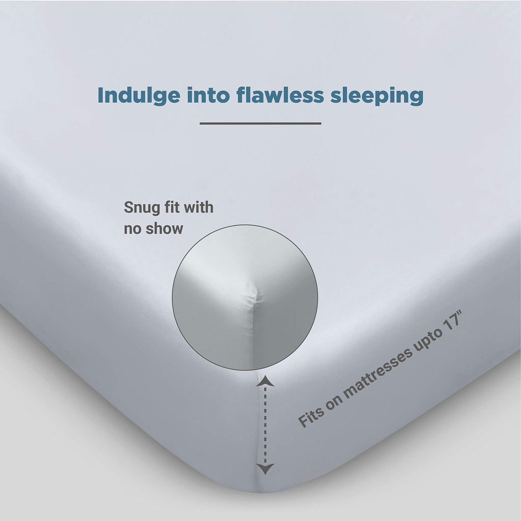 100% Organic Cotton Percale Weave California King Size Sheet Set | 300 Thread Count | GOTS Certified | Long Staple