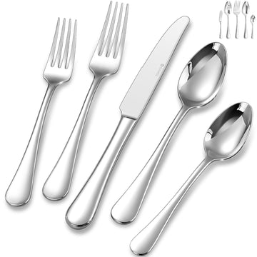 Premium Verona 20/45/65-Piece Silverware Set (45, Silver)
