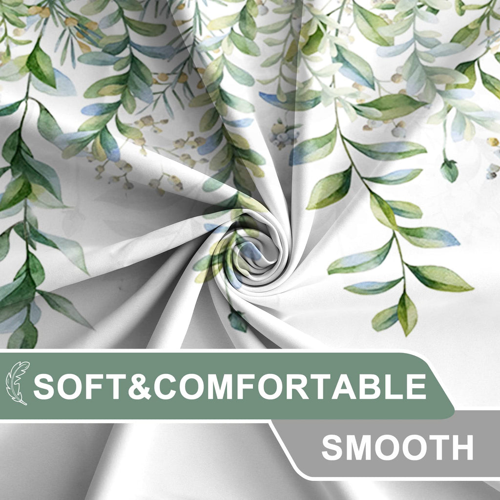 Green Mixed Light Blue Plant Stall Shower Curtain with 6 Hooks Sage Green Shower Curtain Waterproof Fabric 36x72 inch