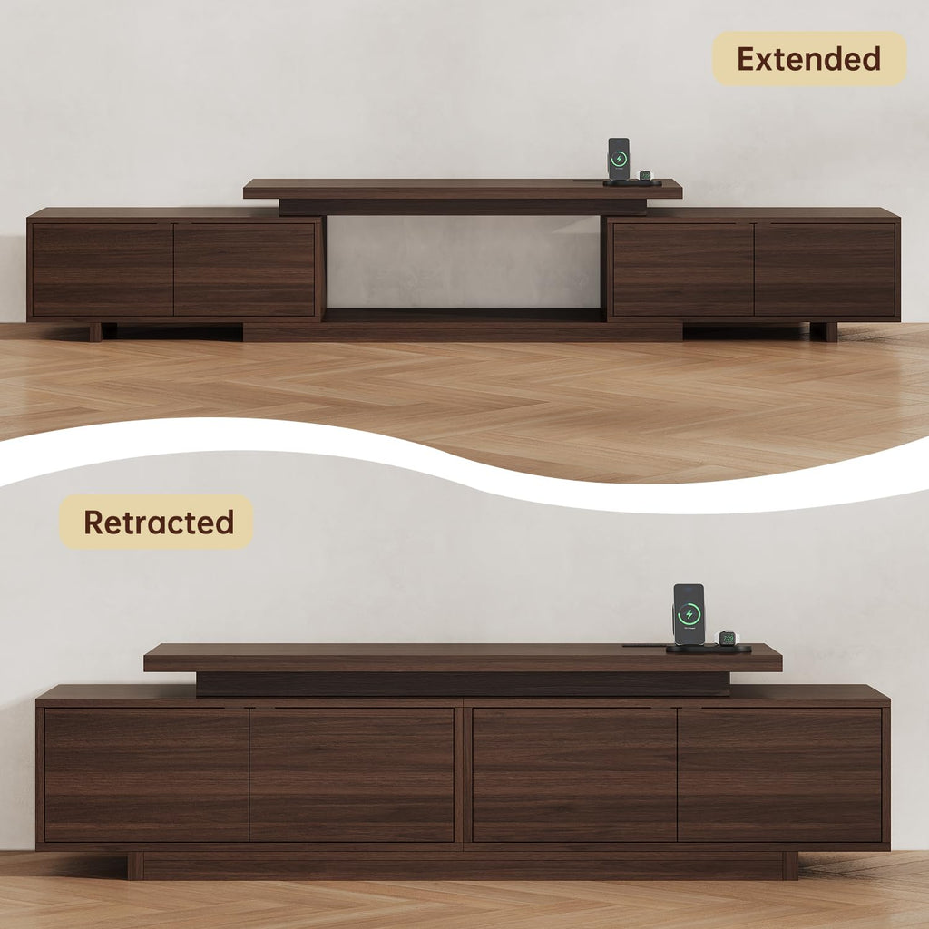 Extendable TV Stand for 65-90 Inch TVs, Adjustable Length 63-94.5"