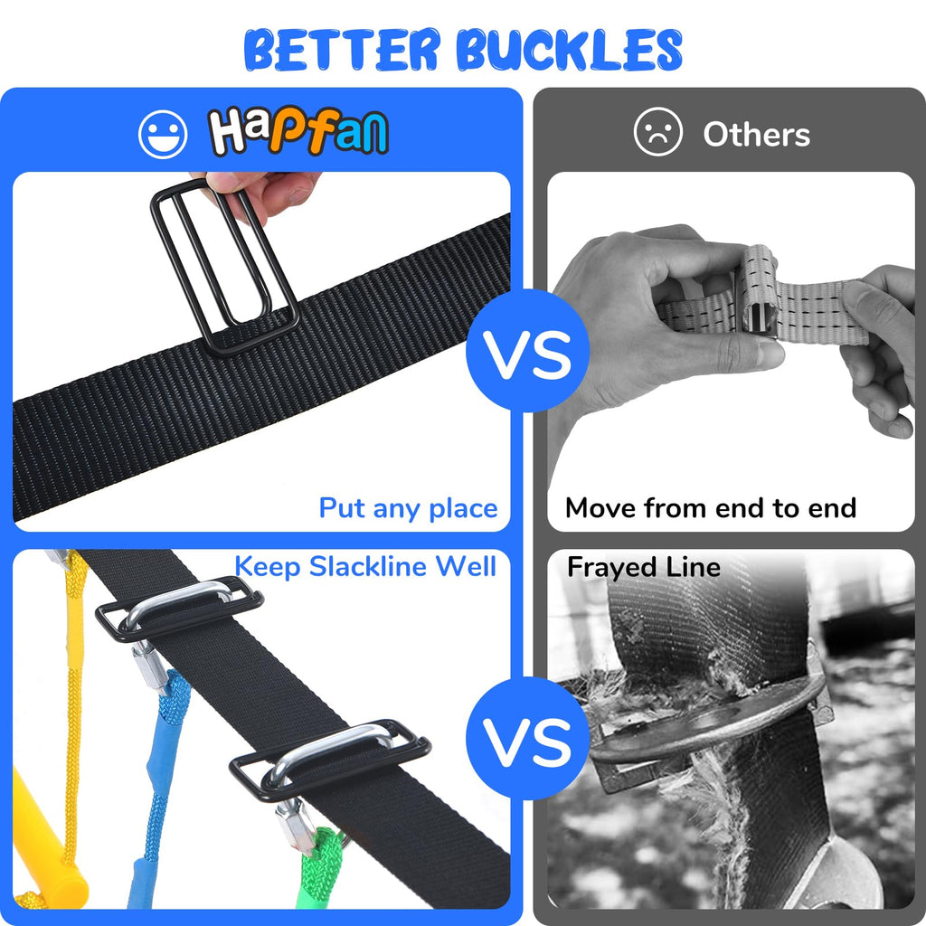 65 ft Ninja Warrior Obstacle Course for Kids with Saucer Tree Swing
