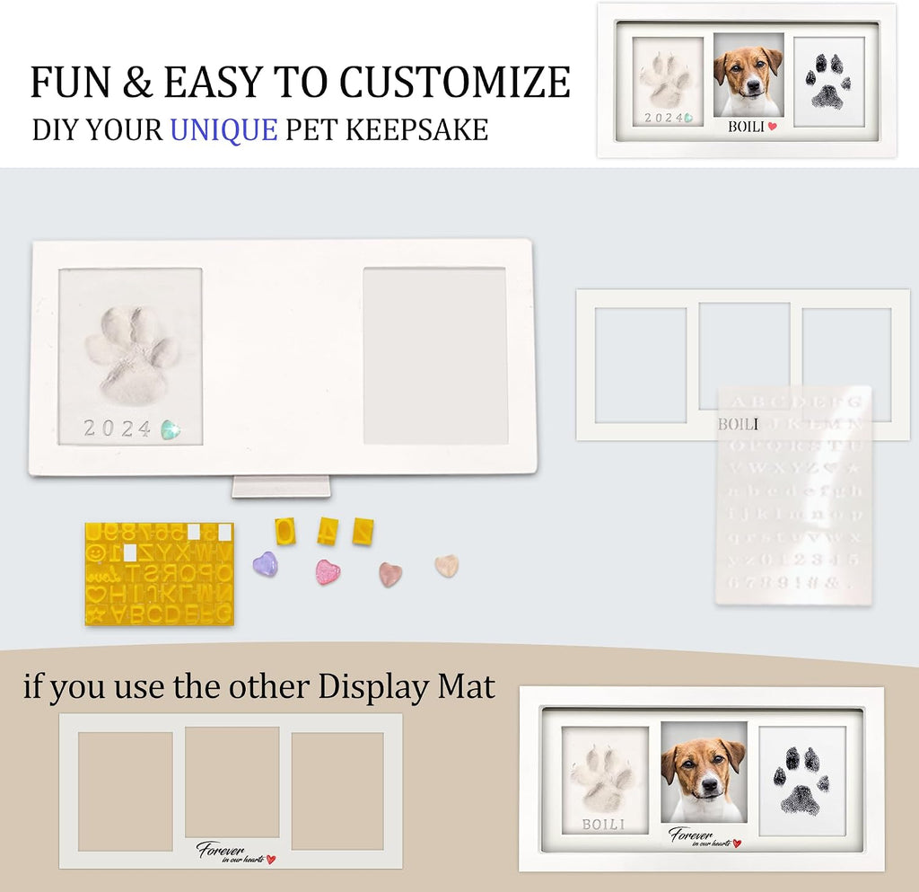 Paw Print Frame Kit, Dog/Cat Paw Print Keepsake, White