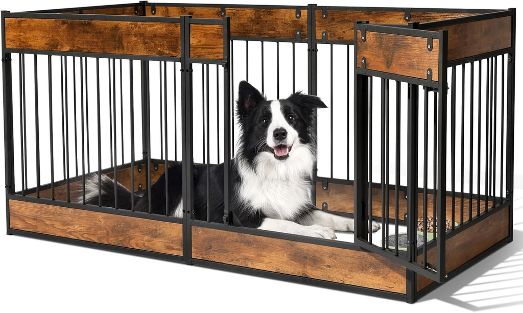 Dog Playpen Furniture, 28" H Heavy Duty Dog Play Pen Indoor, Dog Kennel for Puppy/Small/Medium Dogs, Anti-Rust