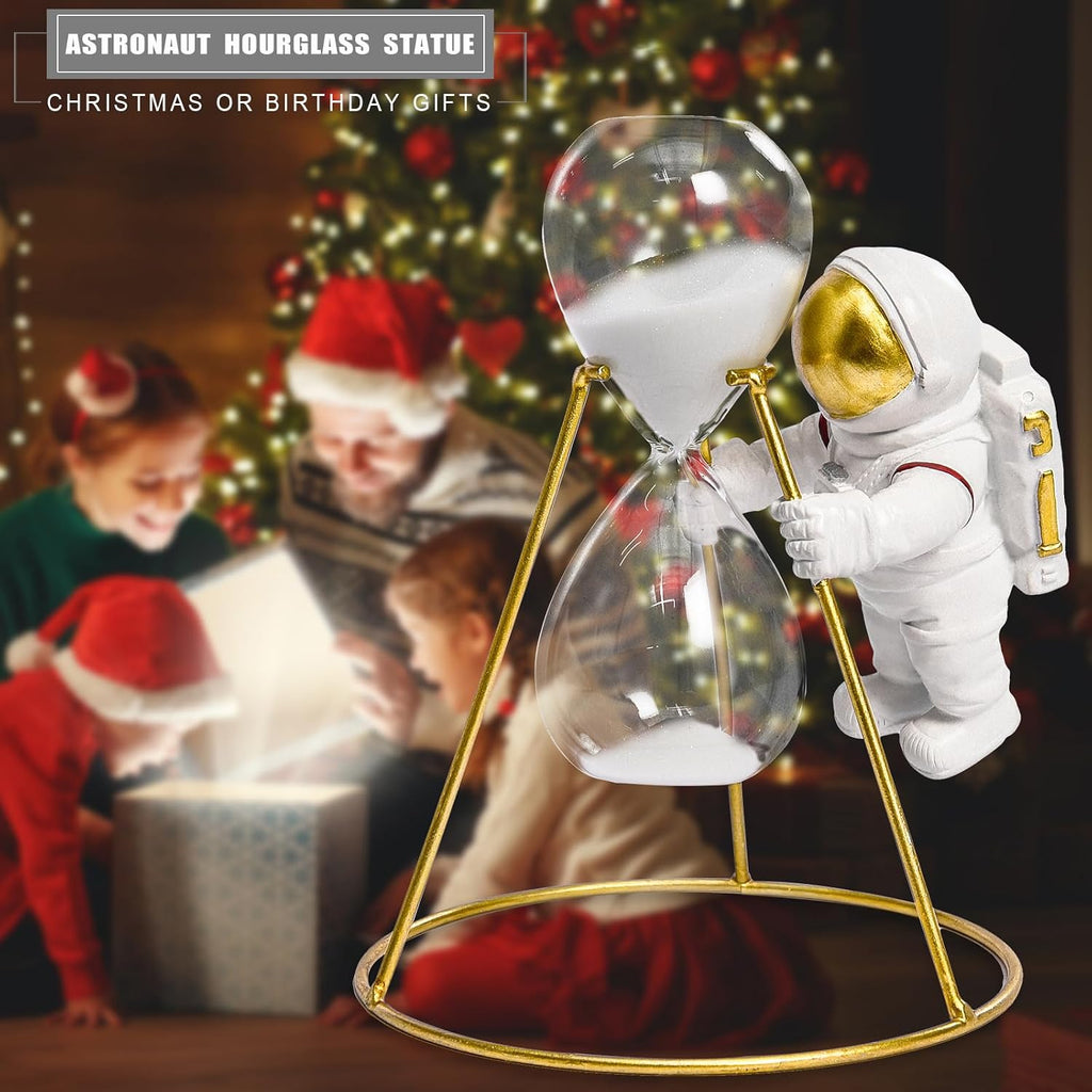 Astronaut Hourglass Statue Gold Spaceman Sculpture Resin Figurine 5 Minutes Sandglass Timer Sand Clock Space Gifts