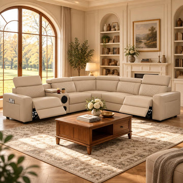 Living Room Furniture Sets Leather Power Recliner Sectional Sofa