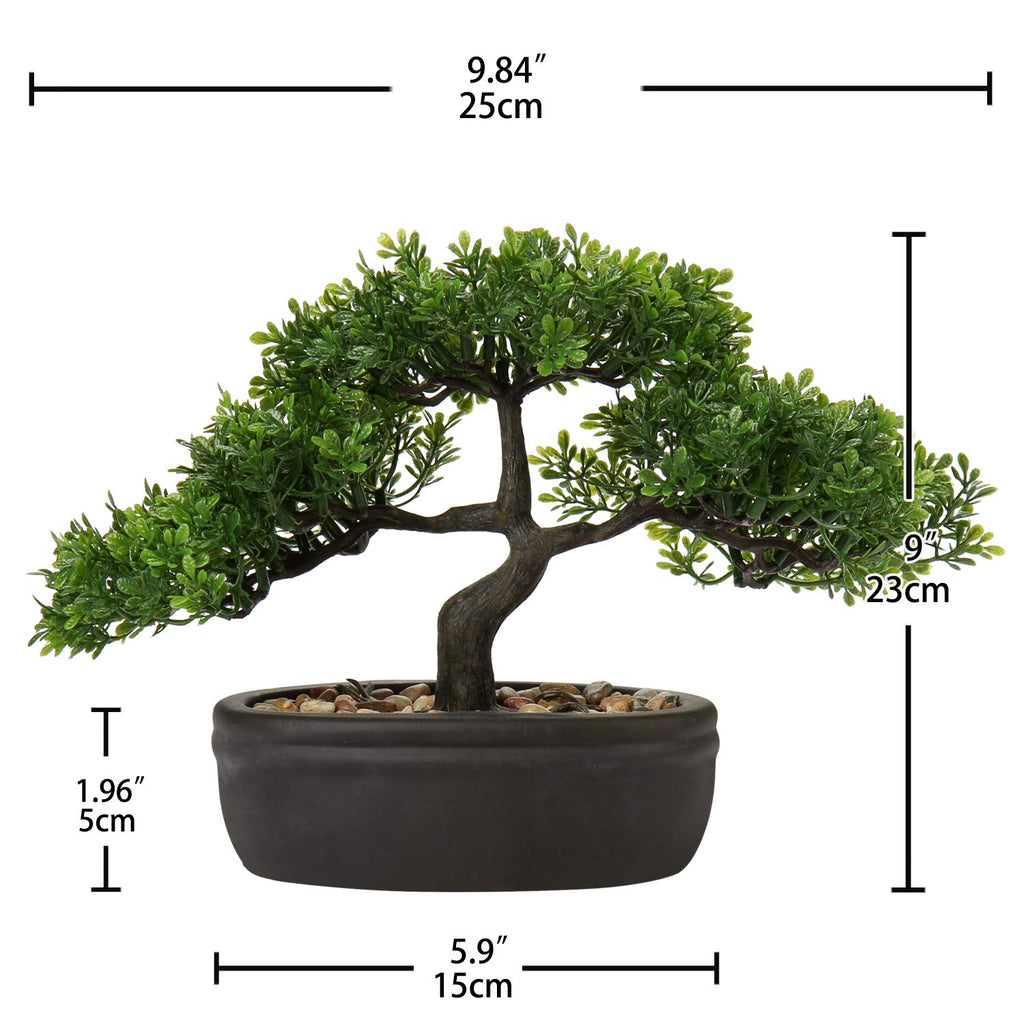 Bonsai Tree Juniper Faux Plants Indoor Small Fake Plants Decor with Ceramic Pots Table Office Desk Bathroom Shelf