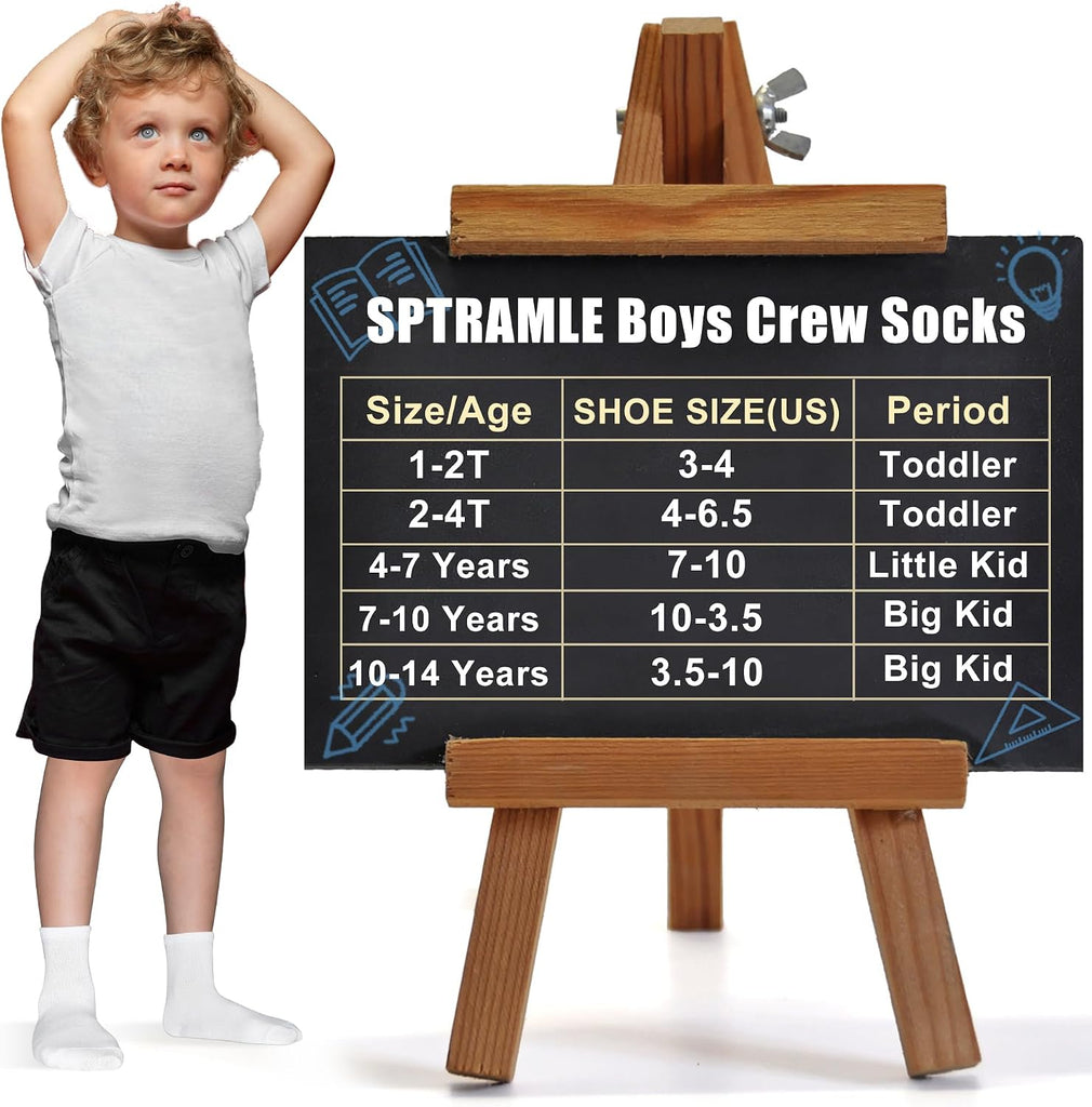 Kids Socks, 24 Pairs Crew Socks for Toddler Boys Girls