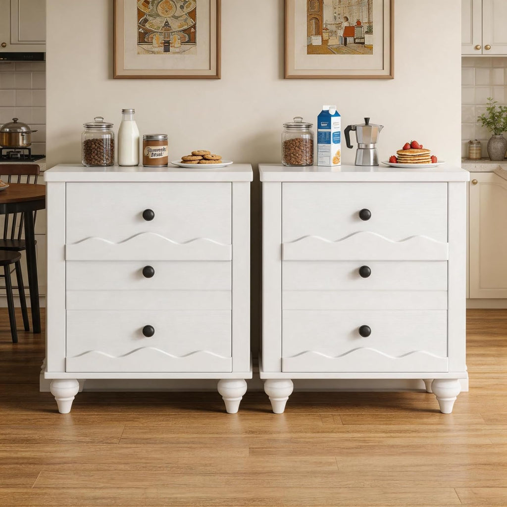 Modern Farmhouse Sideboard Buffet Cabinet, Wood Storage Cabinet with Doors & Adjustable Shelf